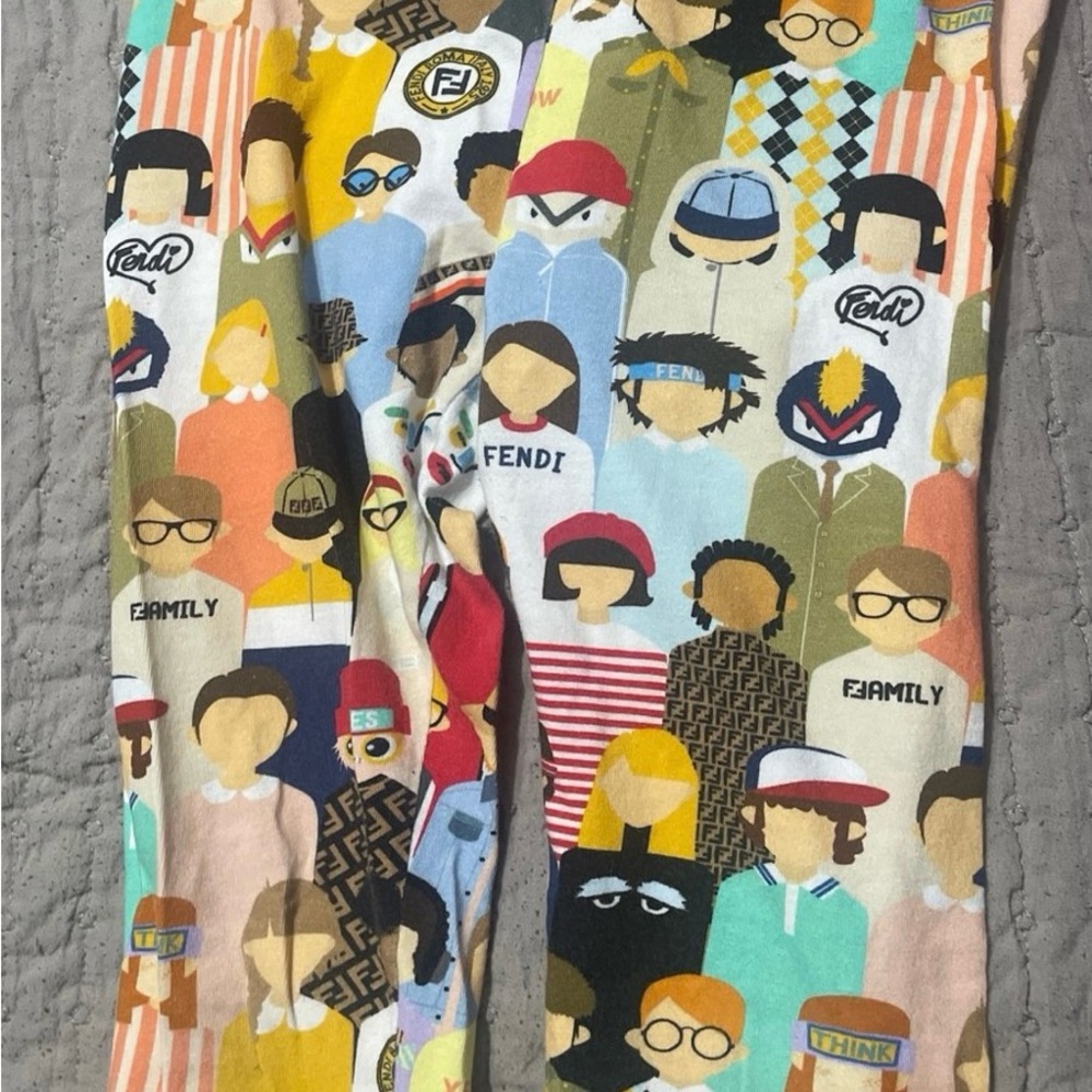 Fendi Multicolor Graphic Kids Leggings